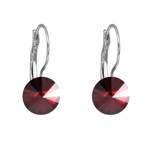 Náušnice Rivoli se Swarovski Elements visací červenohnědé 8 mm