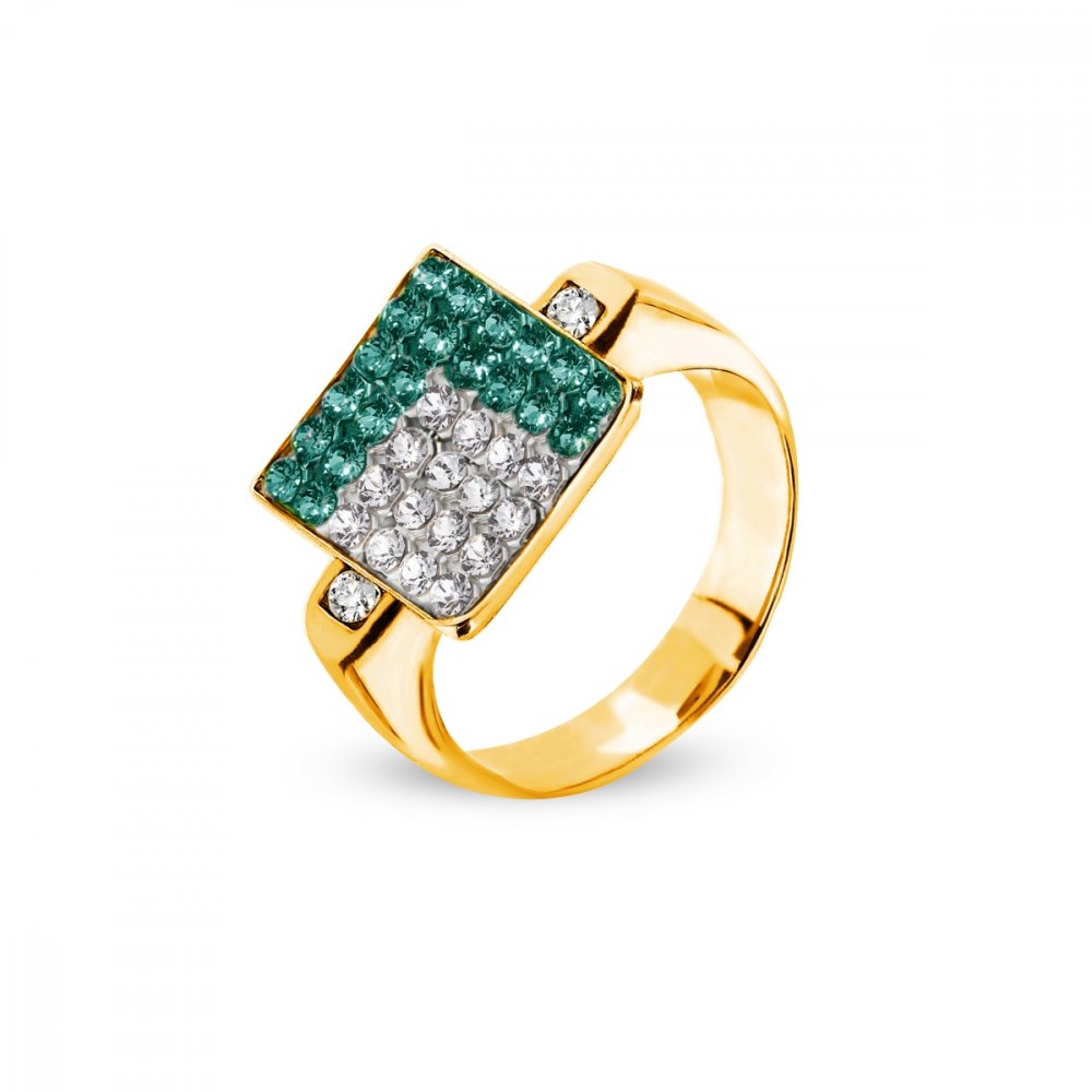 Prsten zelený se Swarovski Elements Kingdom PGFM6EMC Emerald 56