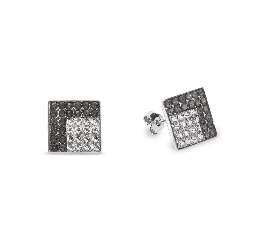 Levně Náušnice šedé se Swarovski Elements Kingdom Studs KFM6SNC Silver Night