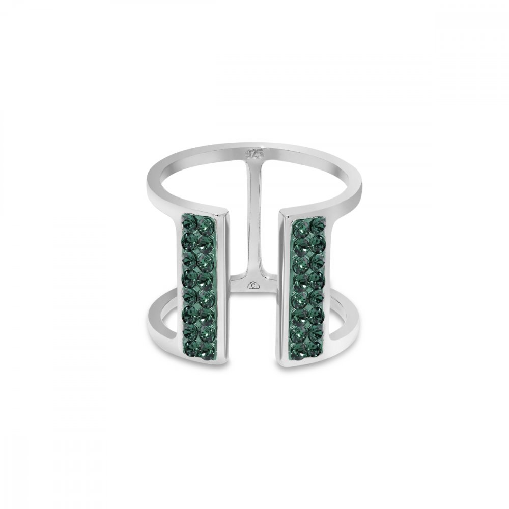 Prsten zelený se Swarovski Elements Radiance PFMP2EM Emerald 54 - 56