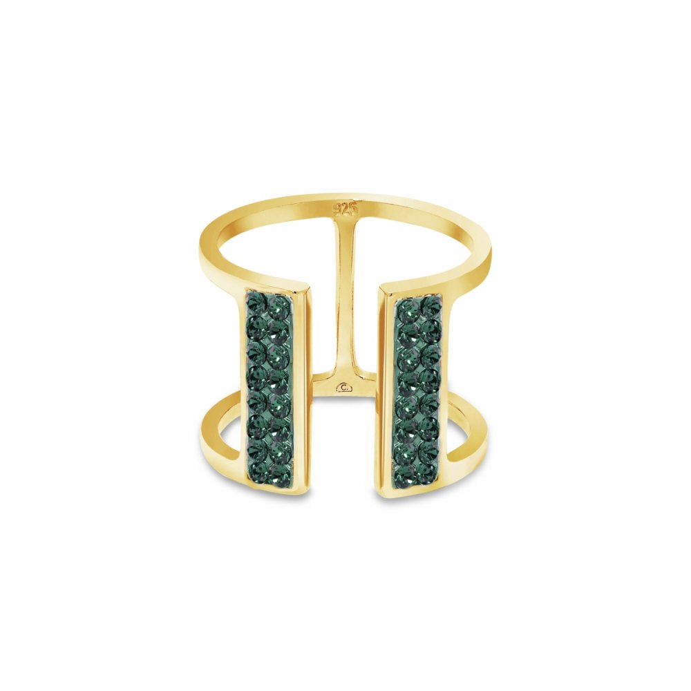 Prsten zelený se Swarovski Elements Radiance PGFMP2EM Emerald 54 - 56