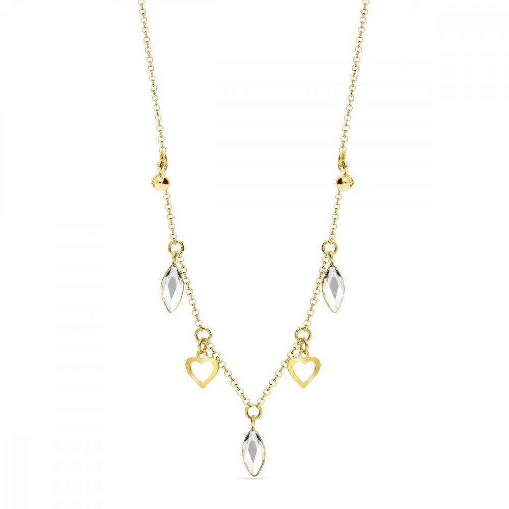Levně Náhrdelník čirý se Swarovski Elements Euphoria NGROLO22017C Krystal