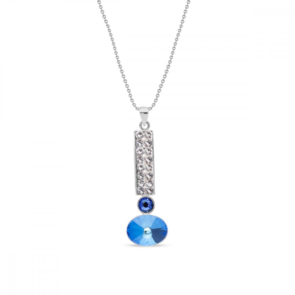 Náhrdelník modrý se Swarovski Elements Lingo NFM4122CRBD Royal Blue DeLite