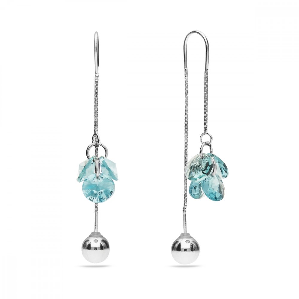 Náušnice tyrkysové se Swarovski Elements Vinber KWKL6428LTU Light Turquoise