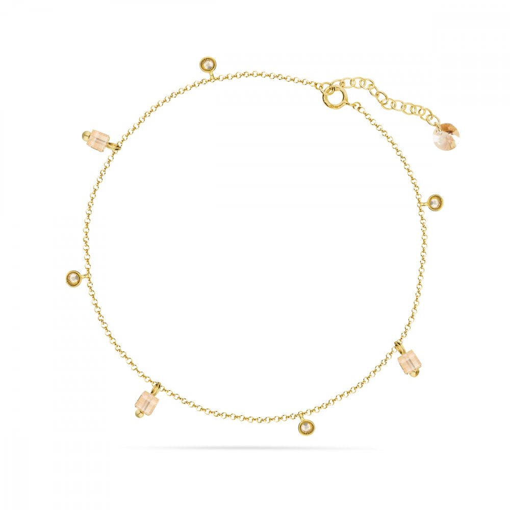 Řetízek a nohu zlatý se Swarovski Elements Filo BAG20385601GS Golden Shadow