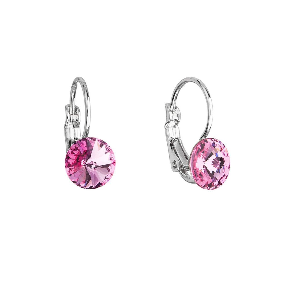 Náušnice Rivoli se Swarovski Elements růžové Rose 8 mm