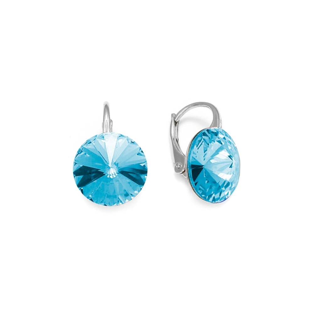 Náušnice modré Rivoli se Swarovski Elements Sweet Candy K112212AQ Aqua 12 mm