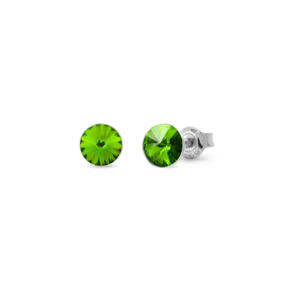Náušnice zelené Rivoli se Swarovski Elements Sweet Candy Studs K1122SS29PE peridot 6 mm