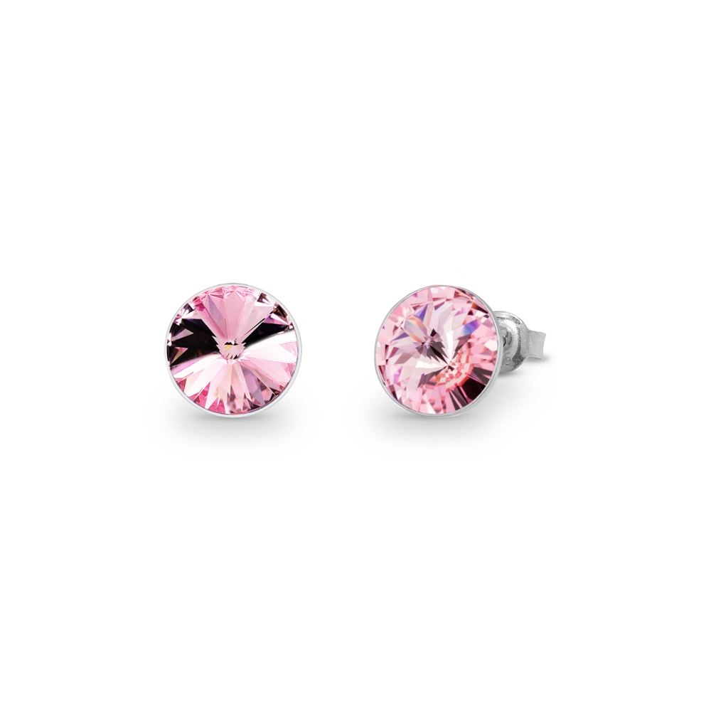 Náušnice Rivoli růžové se Swarovski Elements Sweet Candy Studs K1122SS47LR Light Rose 10 mm