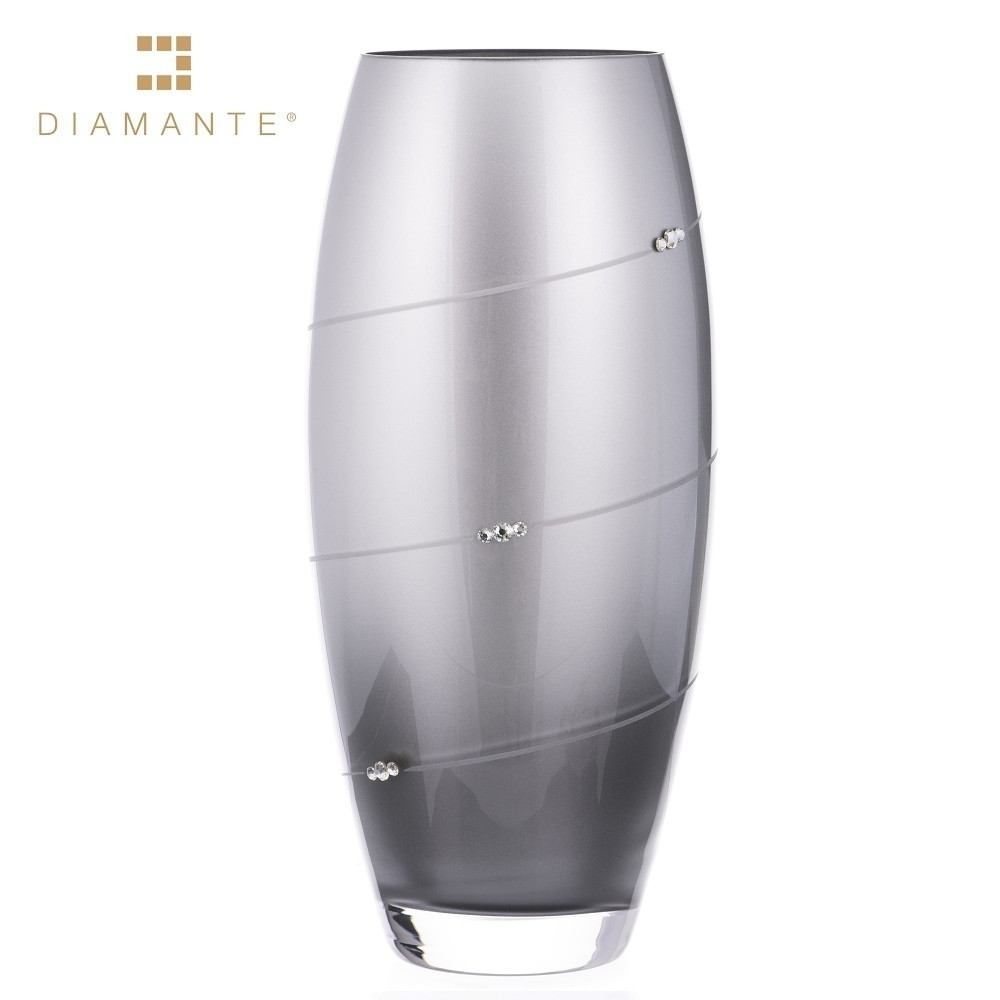 Levně Skleněná váza se Swarovski Elements srdce 30 cm Barell Silver