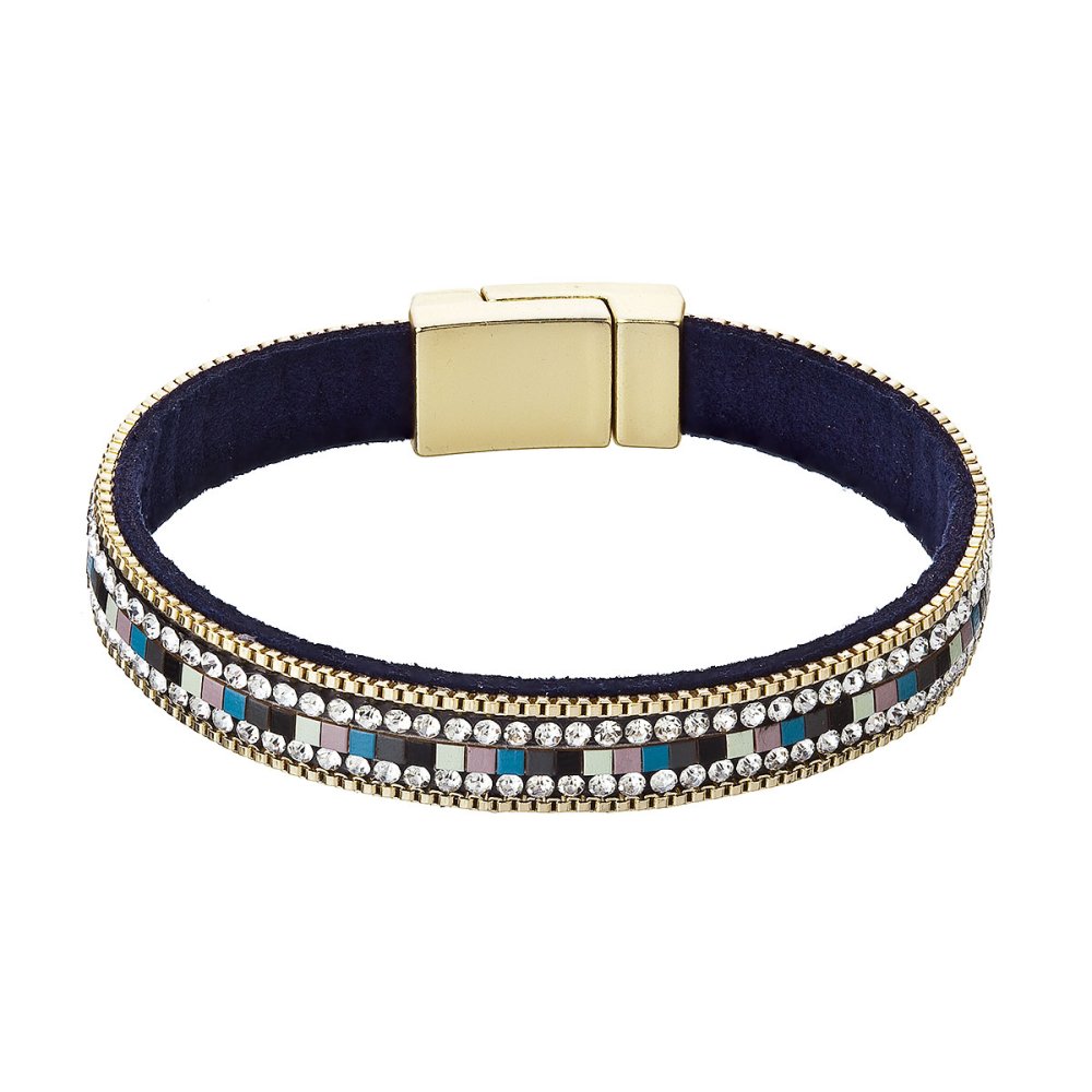 Levně Náramek tmavě modrý textilní 53008.3 blue