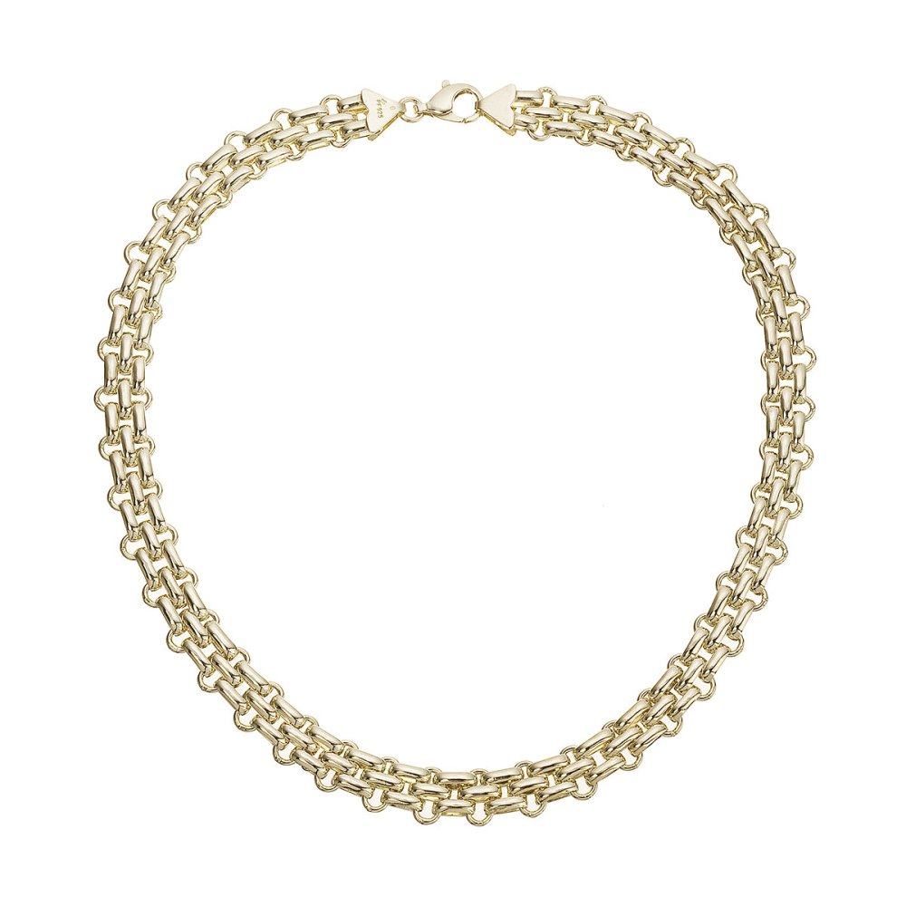 Masivní náhrdelník z pozlacených článků 72095