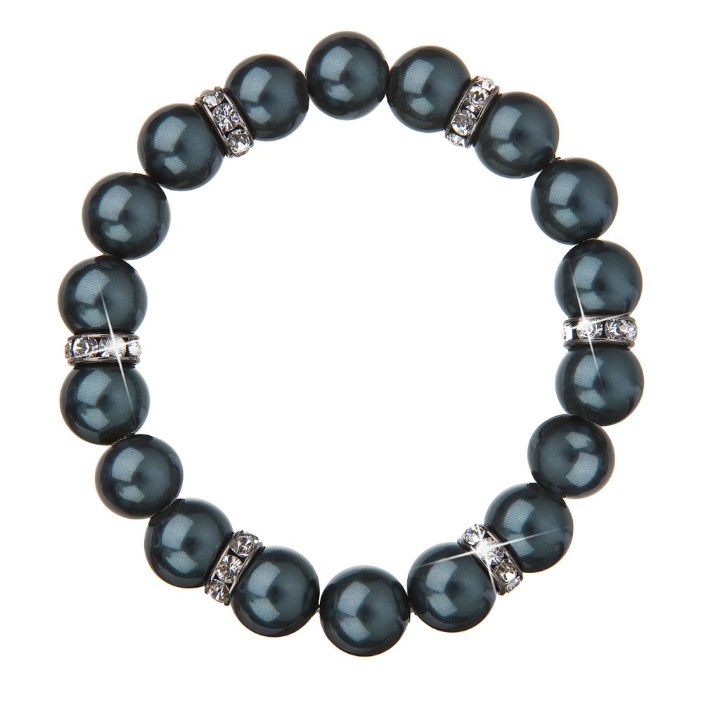 Levně Náramek se Swarovski Elements zelený perlový 33058.3 Tahiti