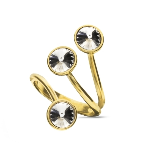 Prsten se Swarovski Elements Rotundus Gold PJG1122SS29CC1 Krystal