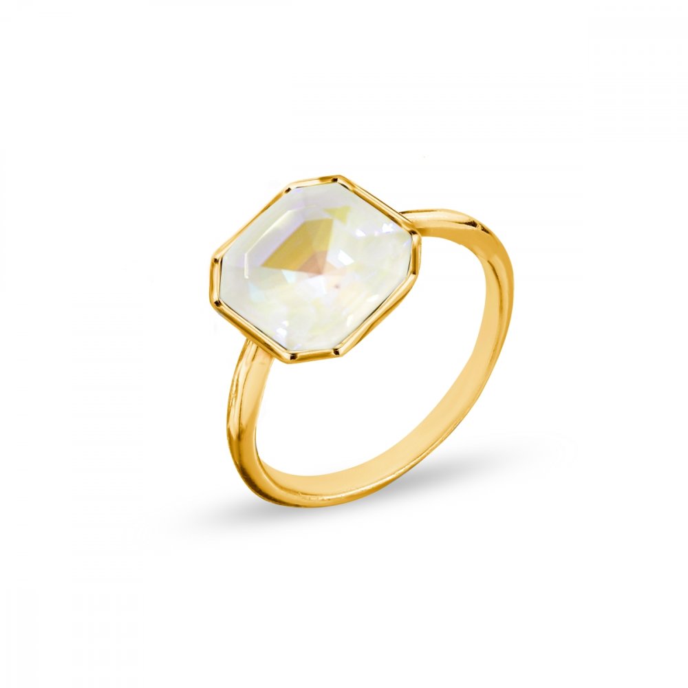 Prsten bílý se Swarovski Elements Imperial PG448010LGD Light Grey DeLite 50