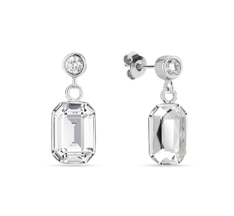 Náušnice čiré se Swarovski Elements Royal KC26028C Krystal