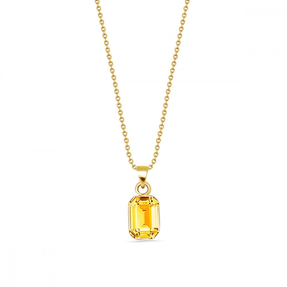 Levně Náhrdelník žlutý se Swarovski Elements Royal NG26028SF Sunflower