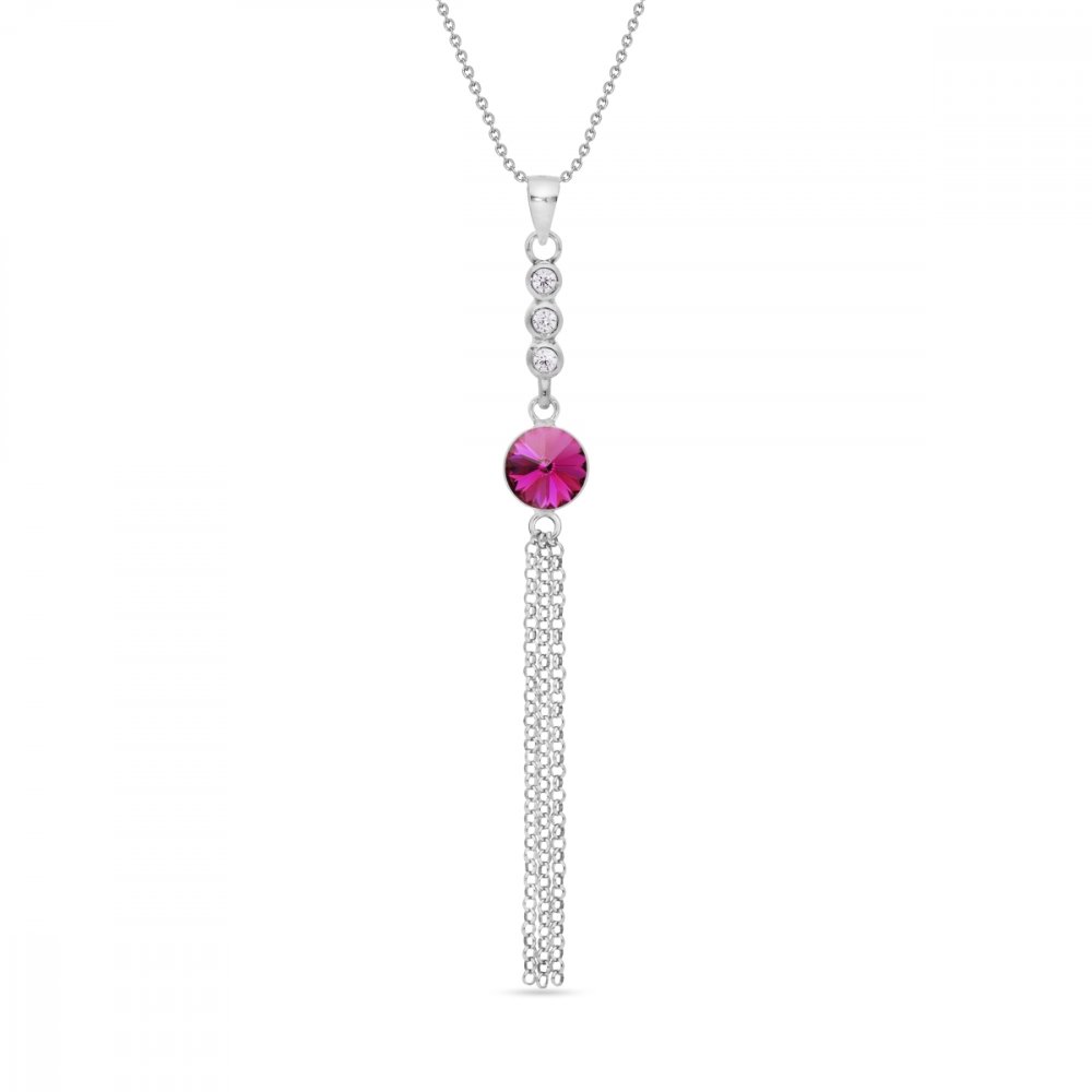 Levně Náhrdelník růžový se Swarovski Elements Ballena NC1122SS29F Fuchsia