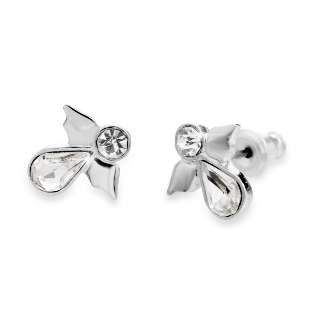 Náušnice čiré s křišťály Preciosa Andílek Krystal