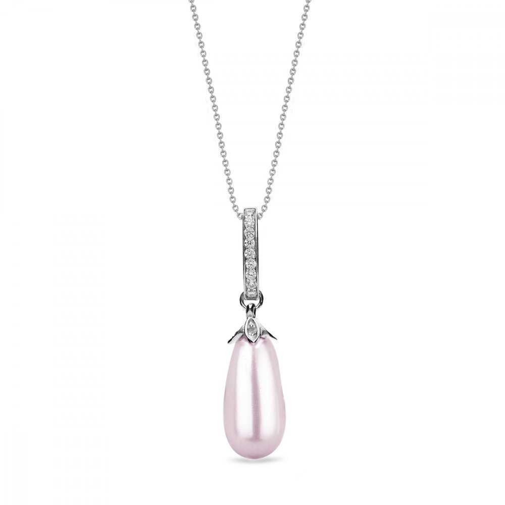 Levně Náhrdelník se Swarovski Elements perla Rose