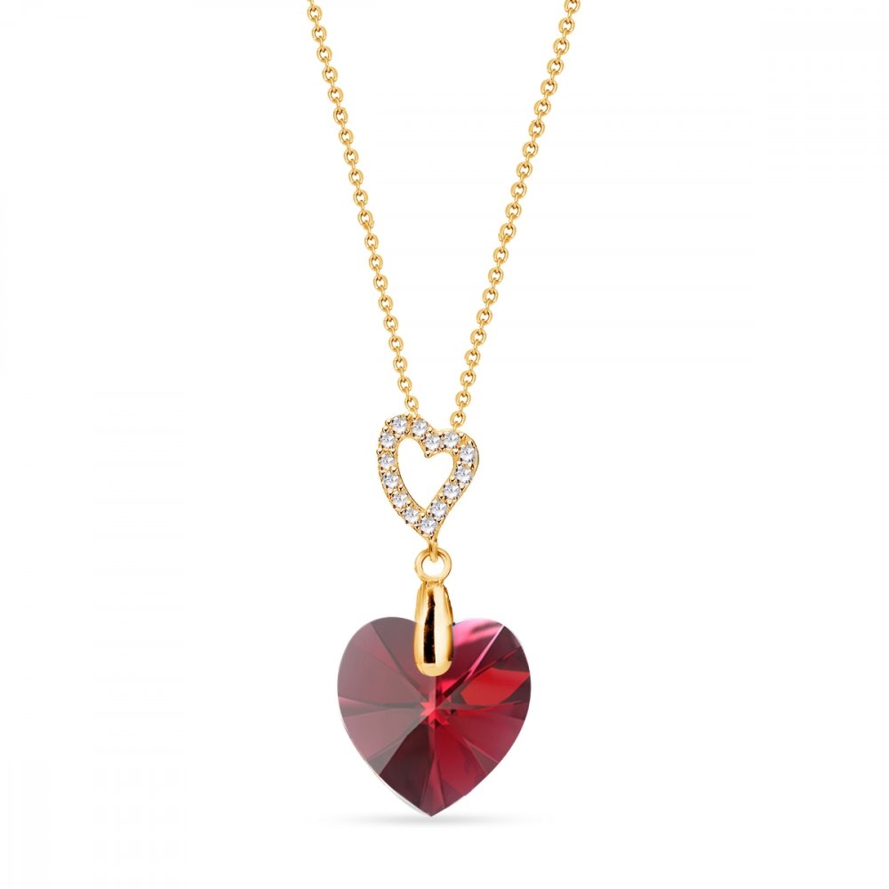 Levně Náhrdelník červený se Swarovski Elements Amore NCSG622814SC Scarlet