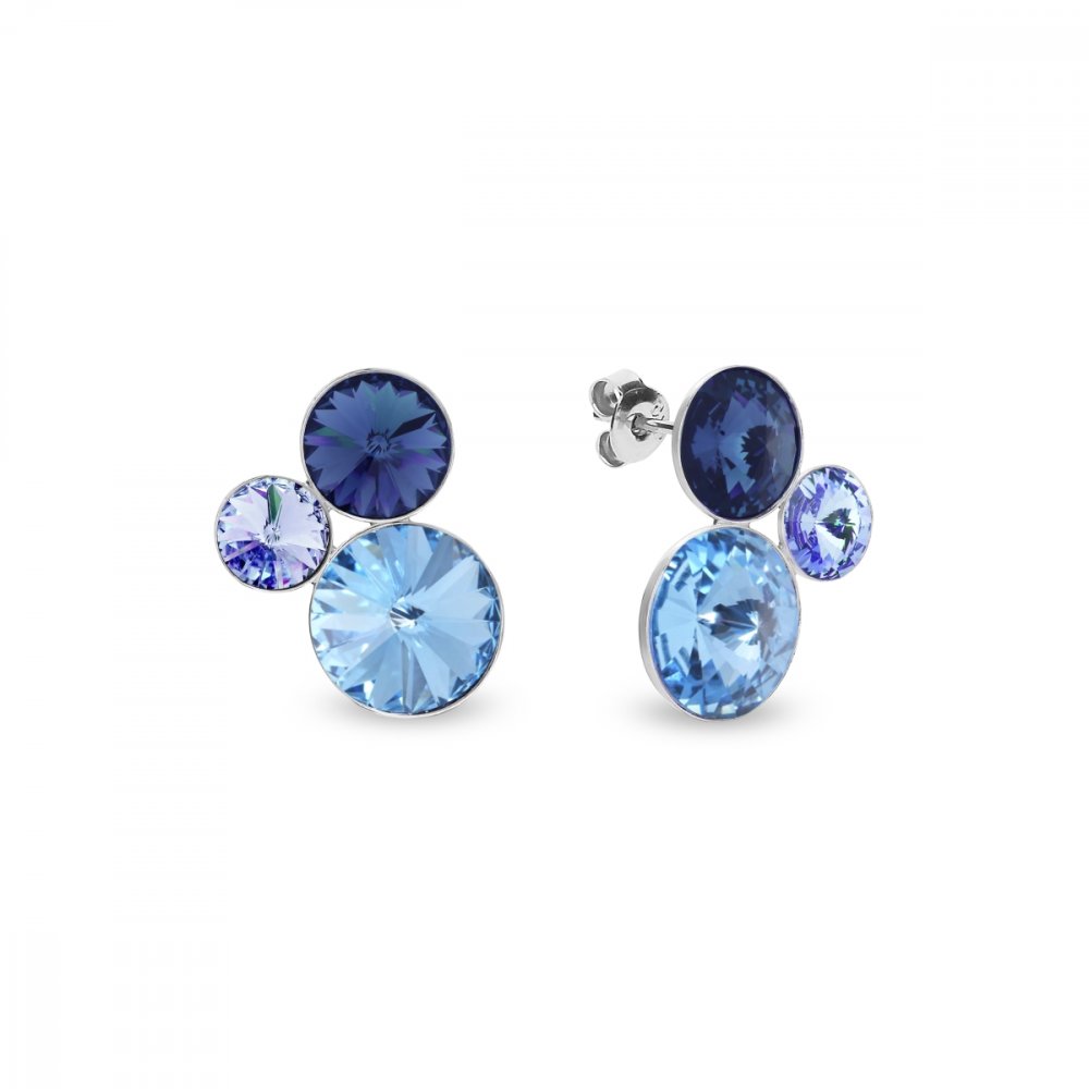 Stříbrné náušnice modré se Swarovski Elements Sweetie K11223M