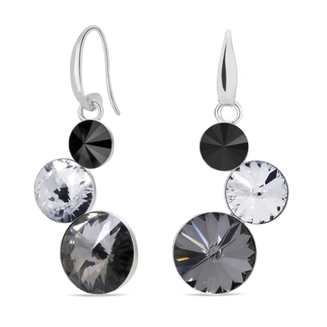 Levně Náušnice se Swarovski Elements Lollipop KW11223SNJ Silver Night