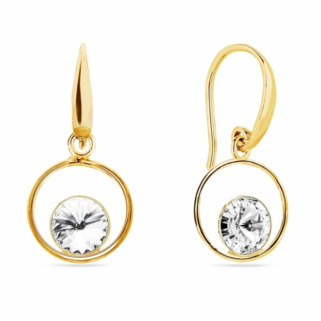 Náušnice čiré se Swarovski Elements Fame KWOMG1122SS29C Krystal