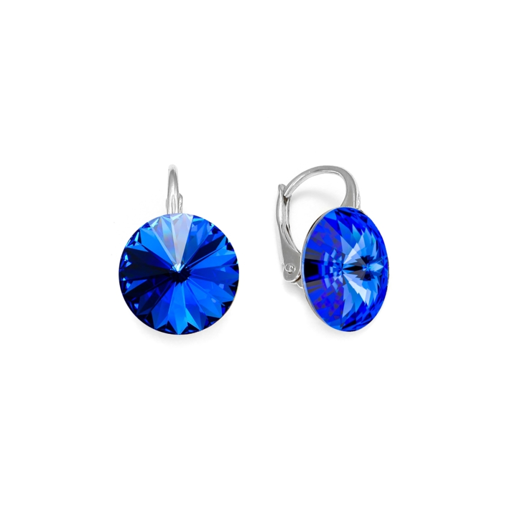Levně Náušnice modré Rivoli se Swarovski Elements Sweet Candy K112212SA Sapphire 12 mm
