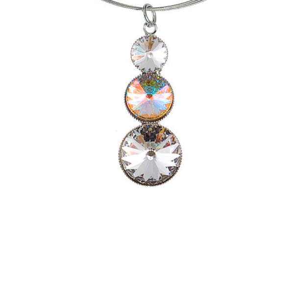 Levně Náhrdelník Rivoli se Swarovski Elements s třemi kameny AB