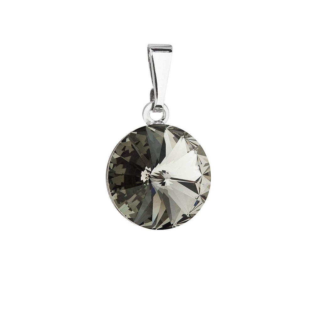 Přívěsek šedý Rivoli se Swarovski Elements Black Diamond 12 mm