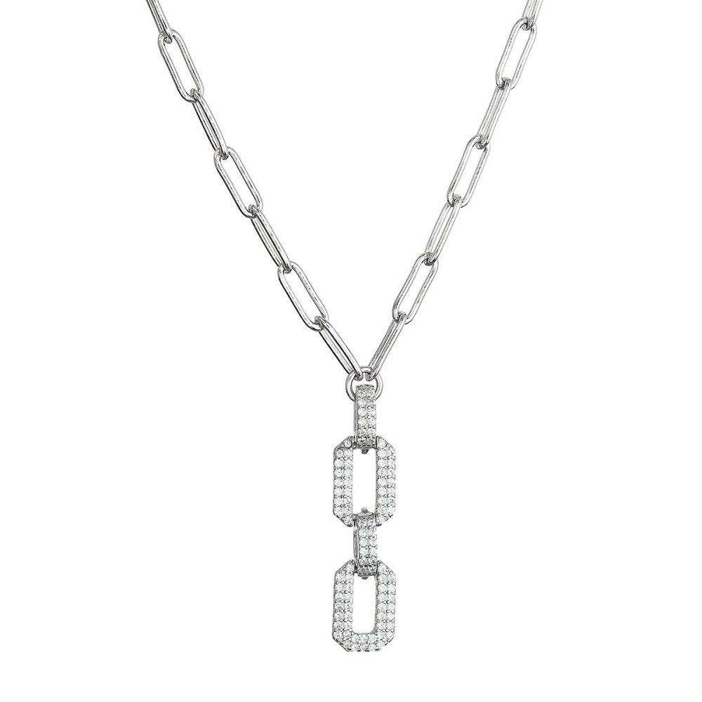 Stříbrný náhrdelník očka se zirkony 12141.1