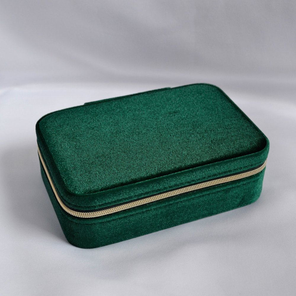 Šperkovnice obdélníková na zip SK0004 zelená