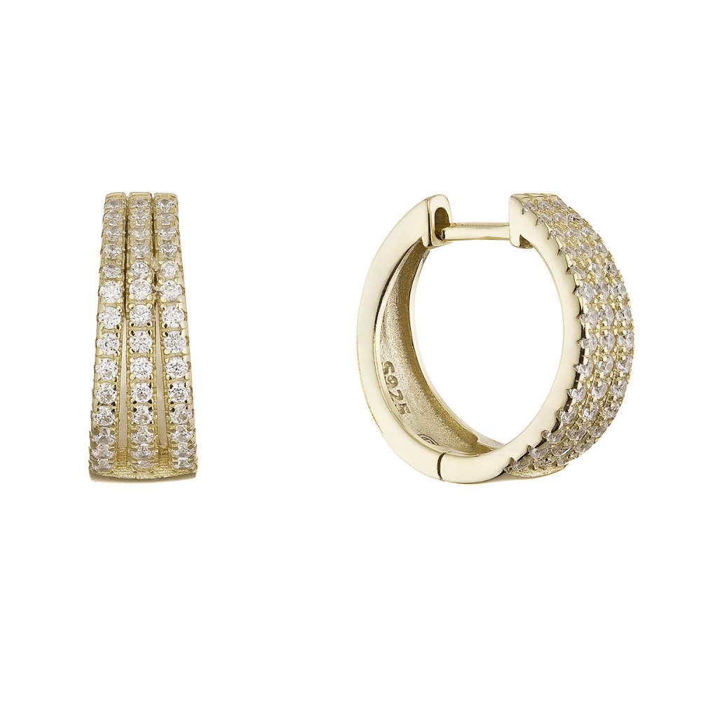 Pozlacené kruhy se zirkony 11769.1