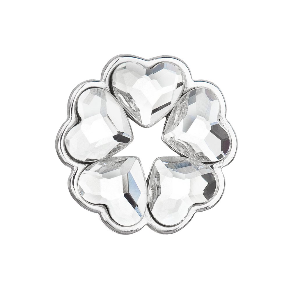 Stříbrný přívěsek s krystaly Swarovski bílé srdce 34234.1 Krystal