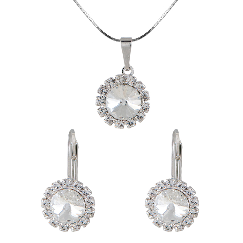 Souprava se Swarovski Elements kolečko Krystal 13 mm