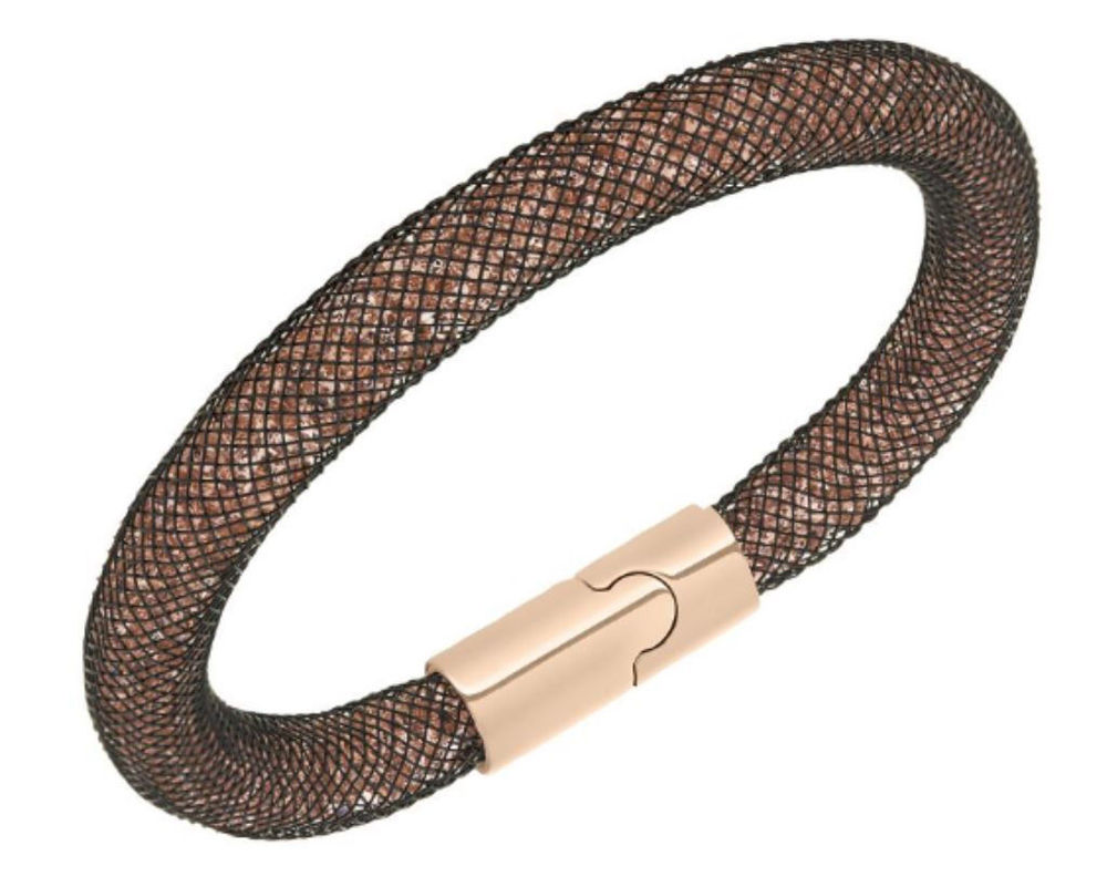 Náramek Stardust s hnědými křišťály a zlatým zapínáním