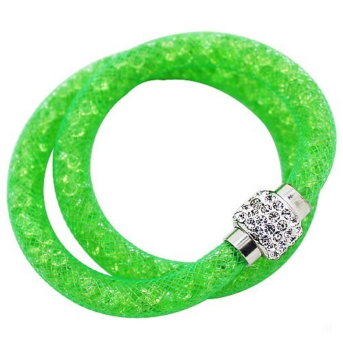 Dvojitý zelený náramek Stardust s křišťálovým zapínáním