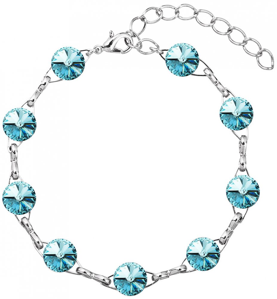 Náramek Rivoli se Swarovski Elements Light Turquoise 8 mm