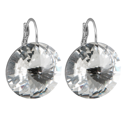 Náušnice stříbrné Rivoli se Swarovski Elements Krystal 16 mm