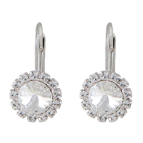 Náušnice se Swarovski Elements kolečko Krystal menší 13 mm