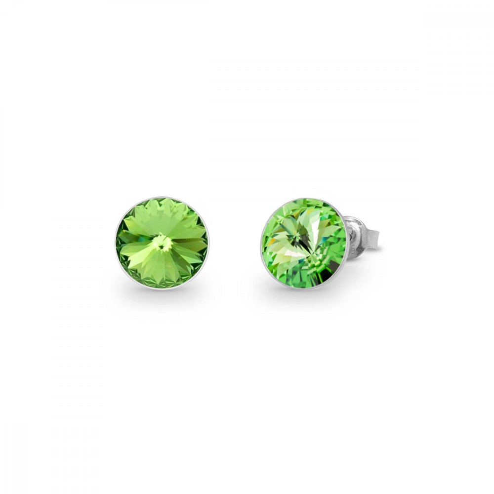 Náušnice zelené Rivoli se Swarovski Elements Sweet Candy Studs K1122SS39PE Peridot 8 mm