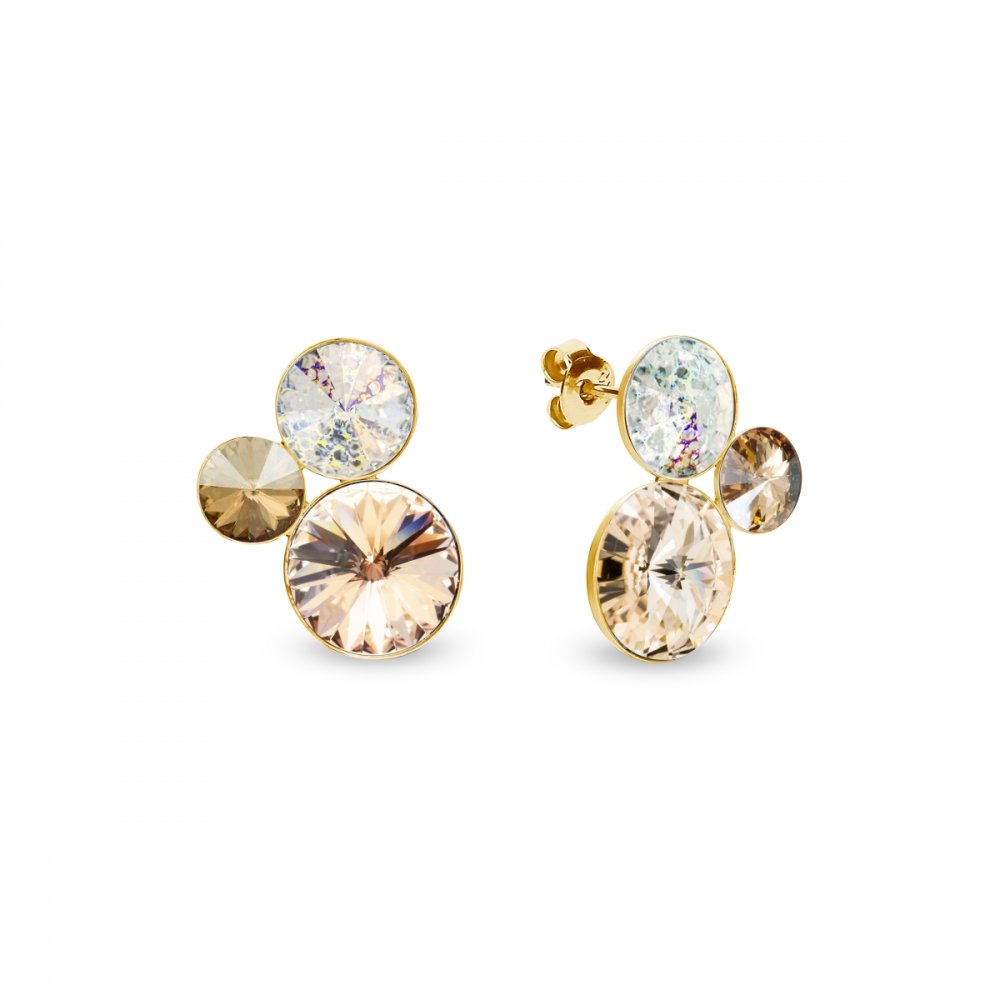 Stříbrné pozlacené náušnice se Swarovski Elements Sweetie KG11223SLWP