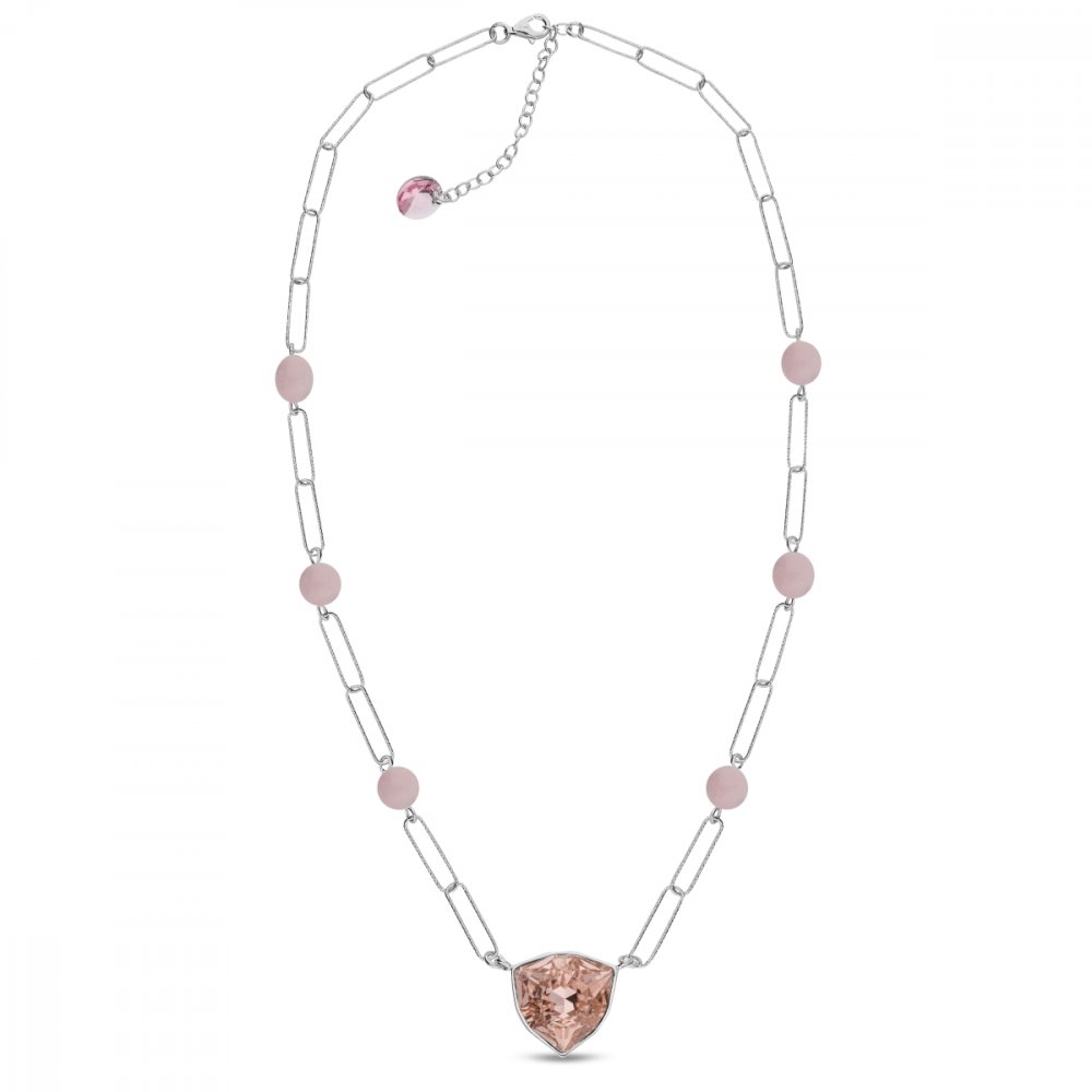 Stříbrný náhrdelník růžový Trilliant N4706VR6RQ Vintage Rose