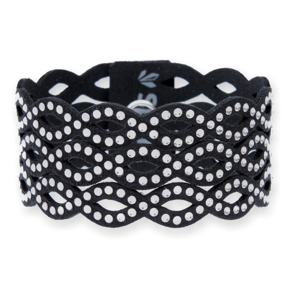 Náramek se Swarovski Elements krystaly černý Endless BEND3CZC Krystal