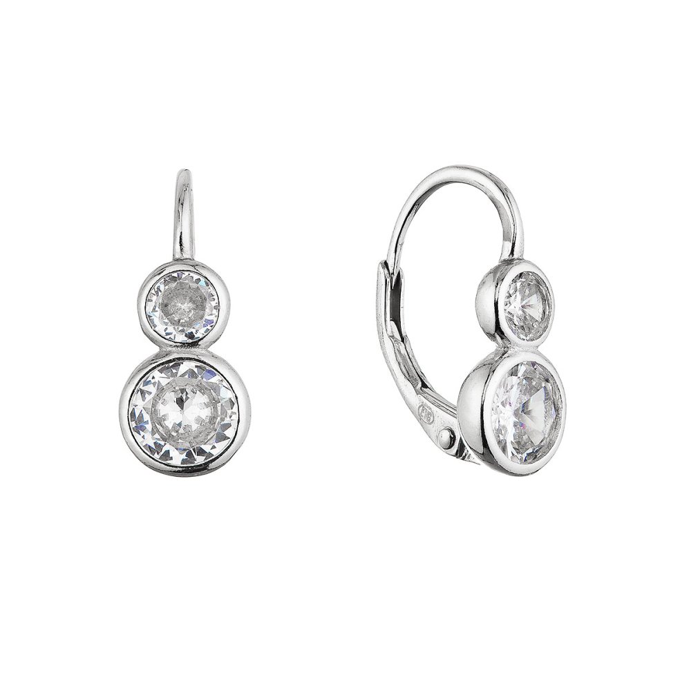 Stříbrné visací náušnice dvojité 11619.1