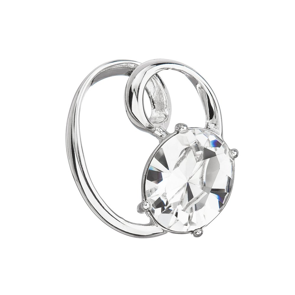Stříbrný přívěsek s krystalem Swarovski bílý ovál 34228.1 Krystal