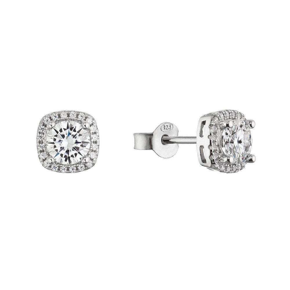 Stříbrné náušnice AIRA 11M00004 moissanite