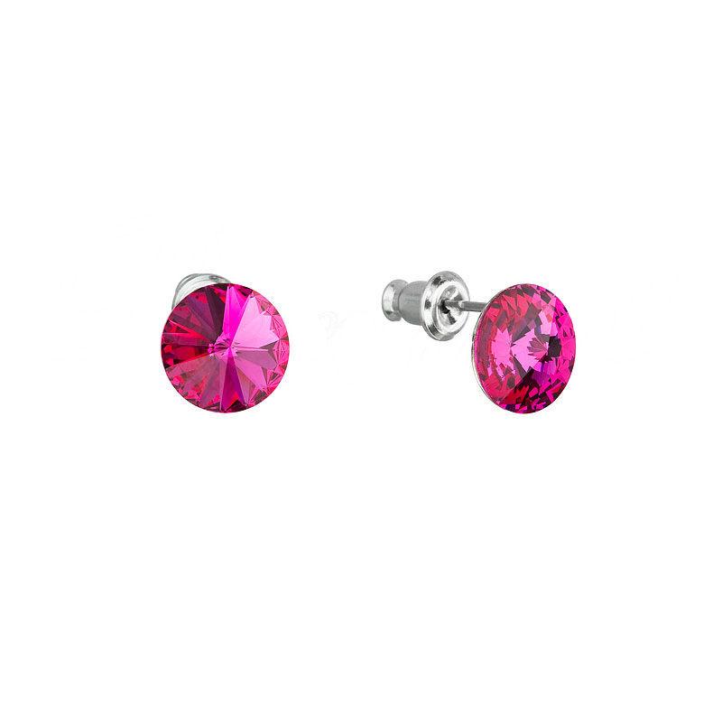 Náušnice Rivoli se Swarovski Elements Fuchsia 8 mm