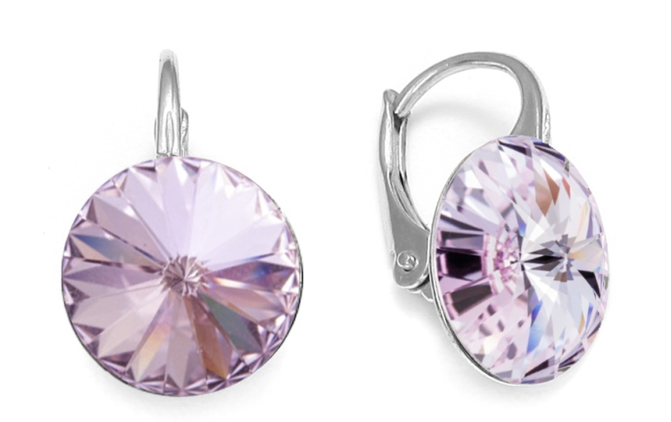 Náušnice fialové Rivoli se Swarovski Elements Sweet Candy K112212V Violet 12 mm